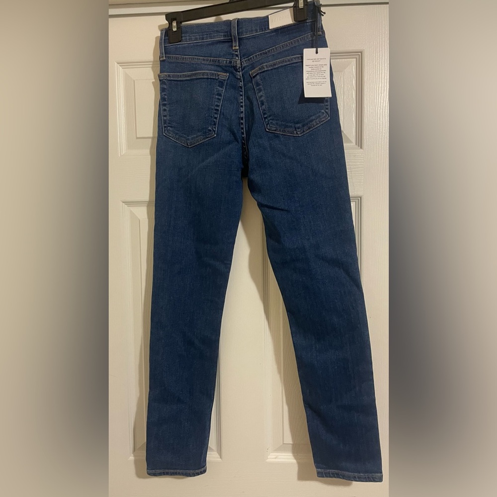 RE/DONE high rise ankle crop stretch skinny jean